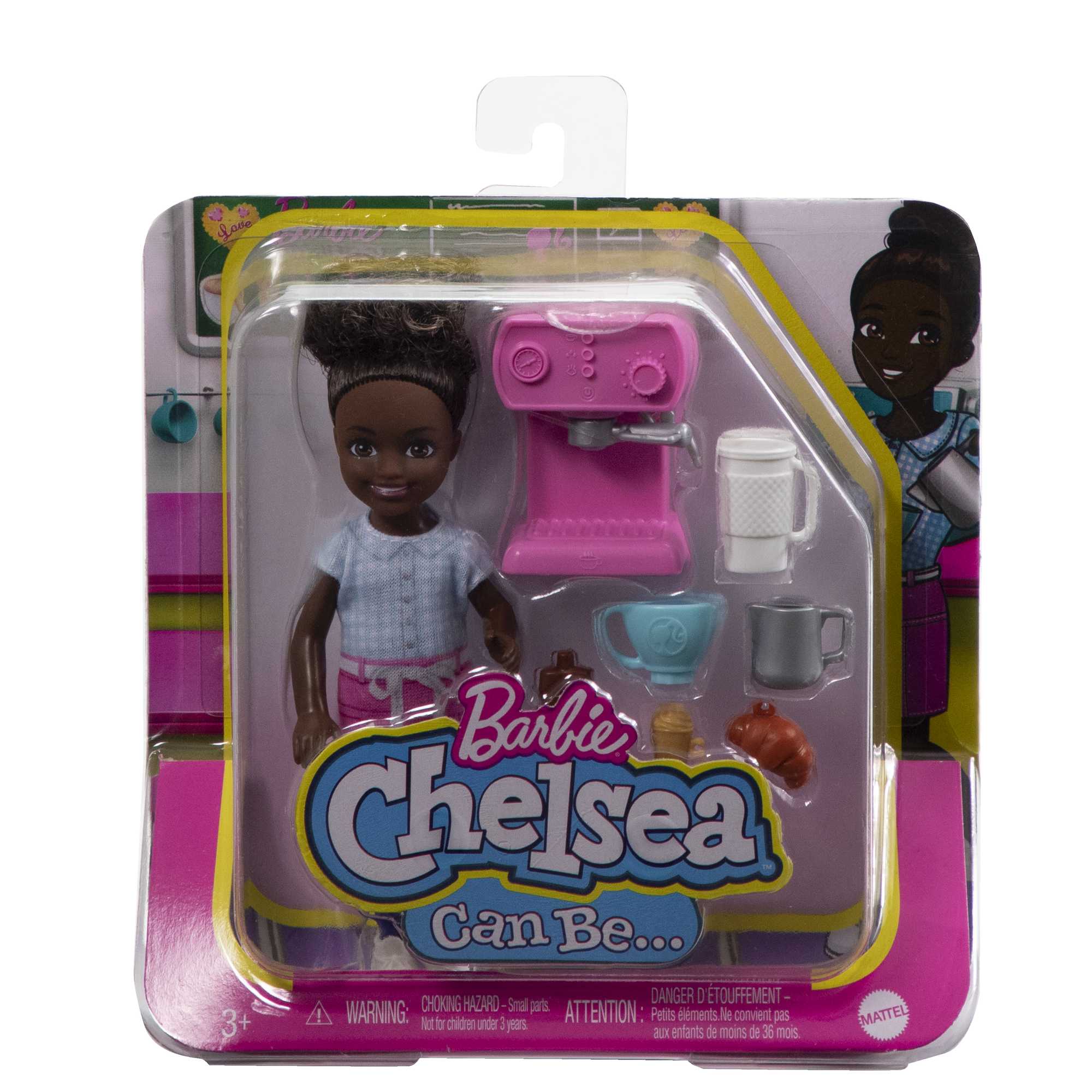Barbie Chelsea Can Be… Barista Doll And 7 Career-Themed Accessories Including Coffee Maker