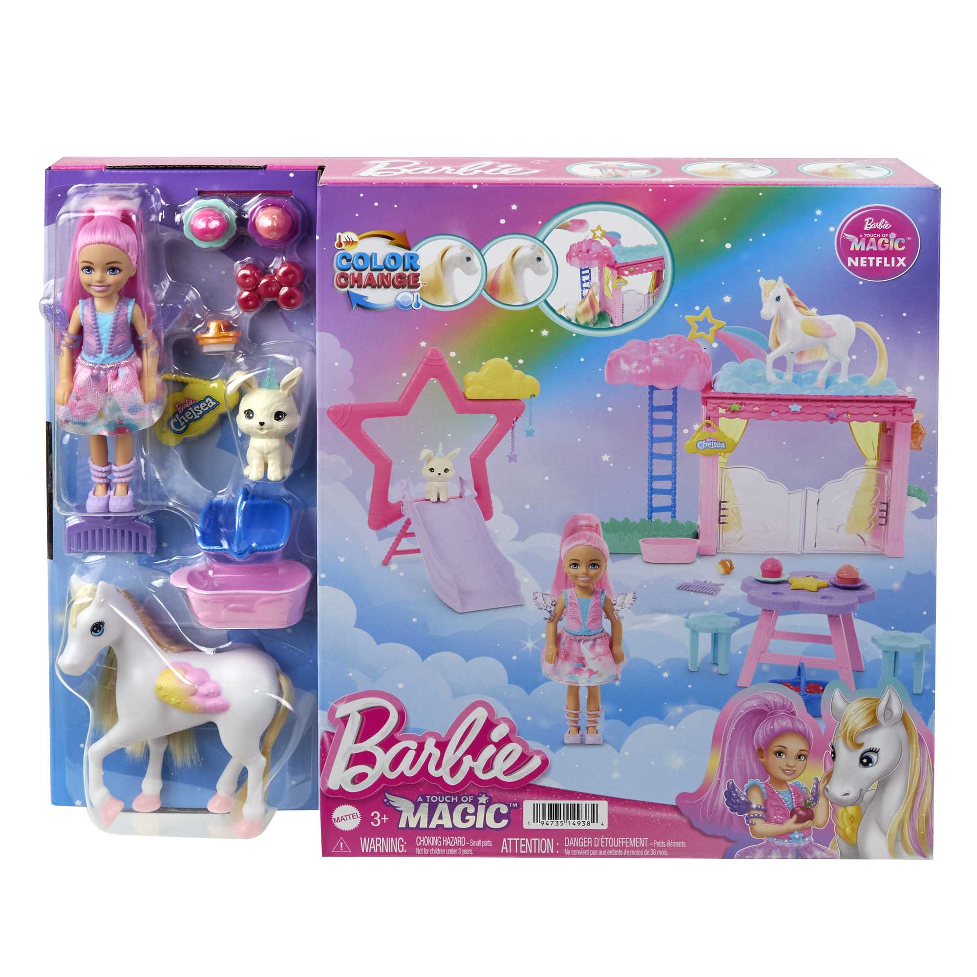 Barbie A Touch Of Magic Chelsea Doll Playset With Baby Pegasus, Winged Horse Toys