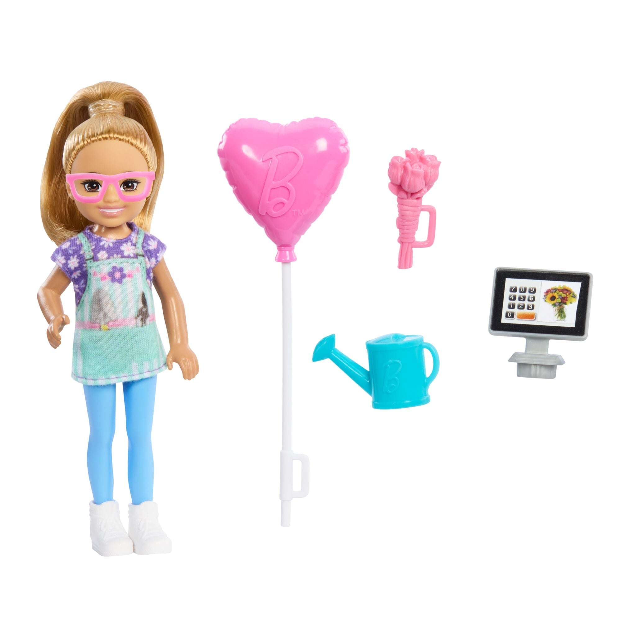 Barbie Chelsea Florist Doll & Accessories Set, Career-Themed Blonde Small Doll