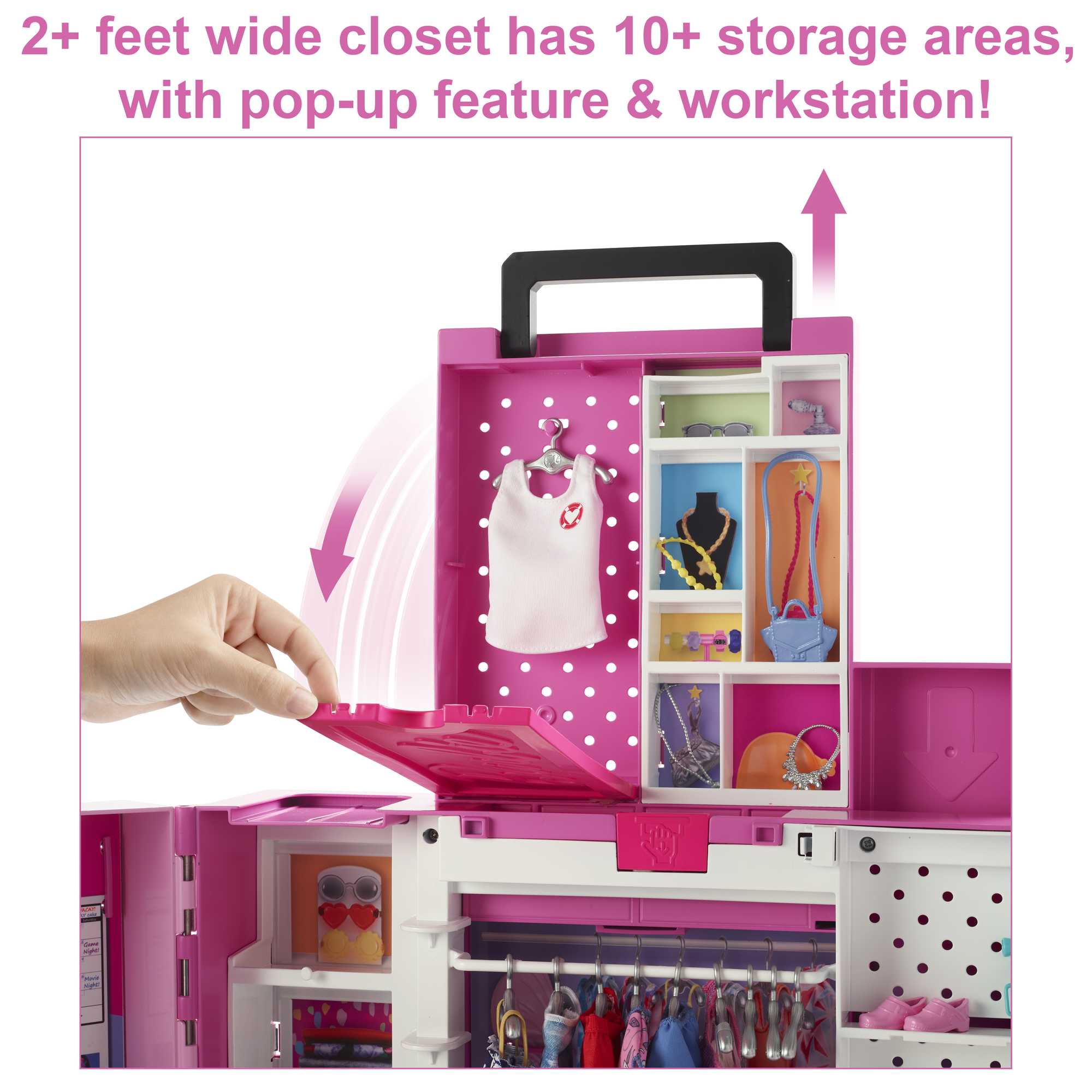 Barbie Closet Playset With 35+ Accessories, 5 Complete Looks, Pop-Up 2nd Level, Dream Closet