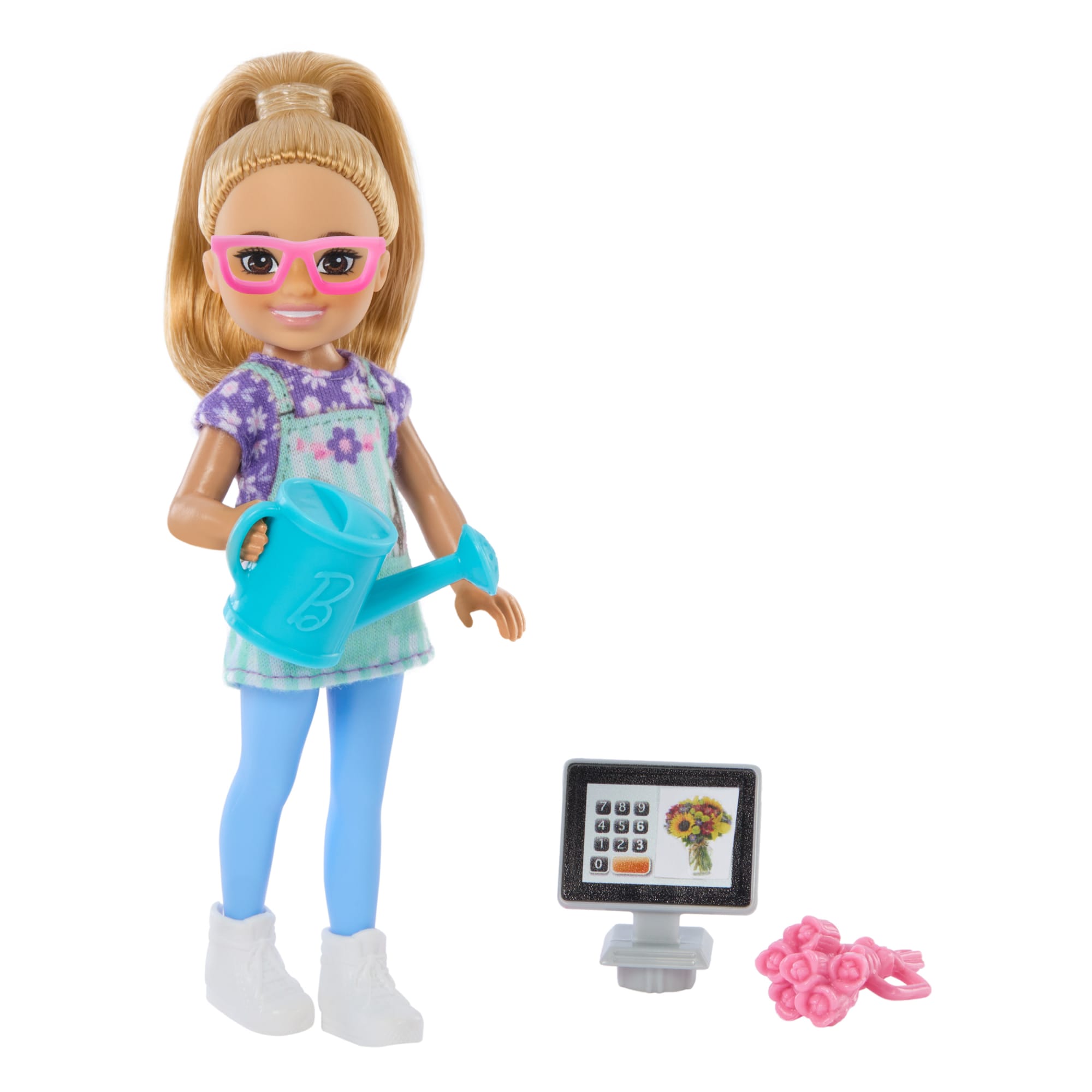 Barbie Chelsea Florist Doll & Accessories Set, Career-Themed Blonde Small Doll