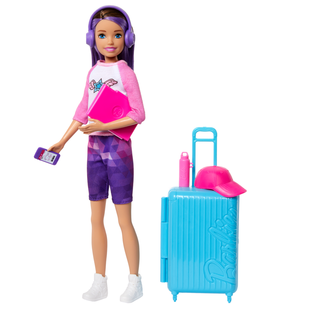 Barbie  Skipper  Poupée et 10Accessoires  Coffret Voyage