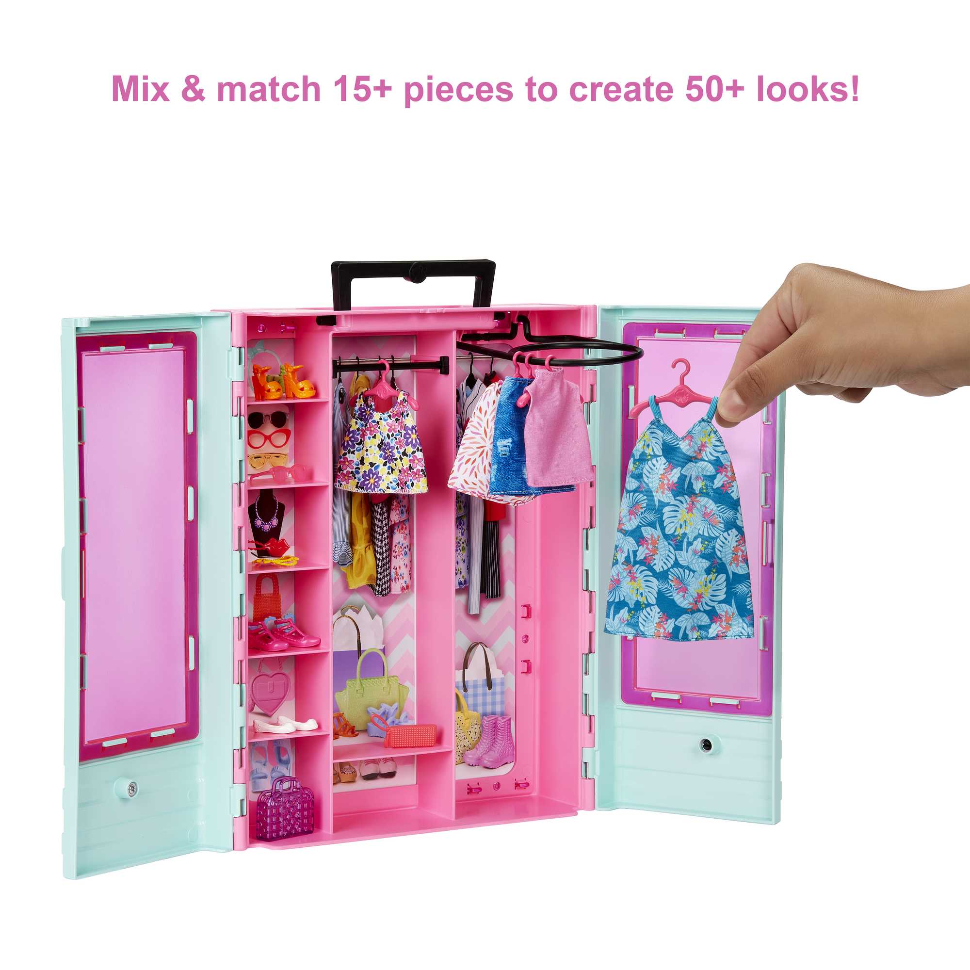 Barbie Closet Playset With 3 Outfits & Accessories, 3 To 8 Years