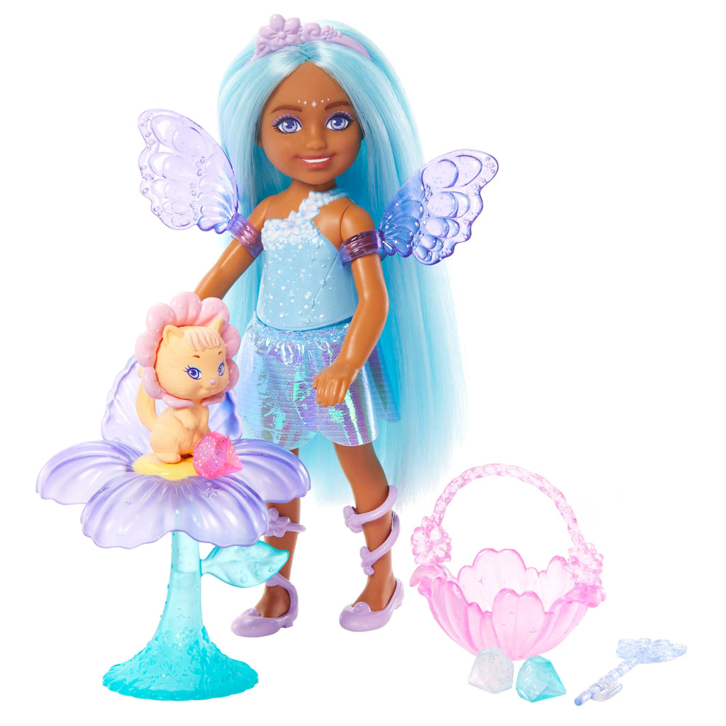 Barbie Chelsea Doll & Accessories Set, Small Fairy Doll With Wings, Pet & 8 Themed Pieces
